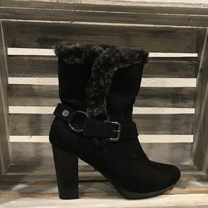Dana Buchman Faux Fur Trimmed Ankle Boot